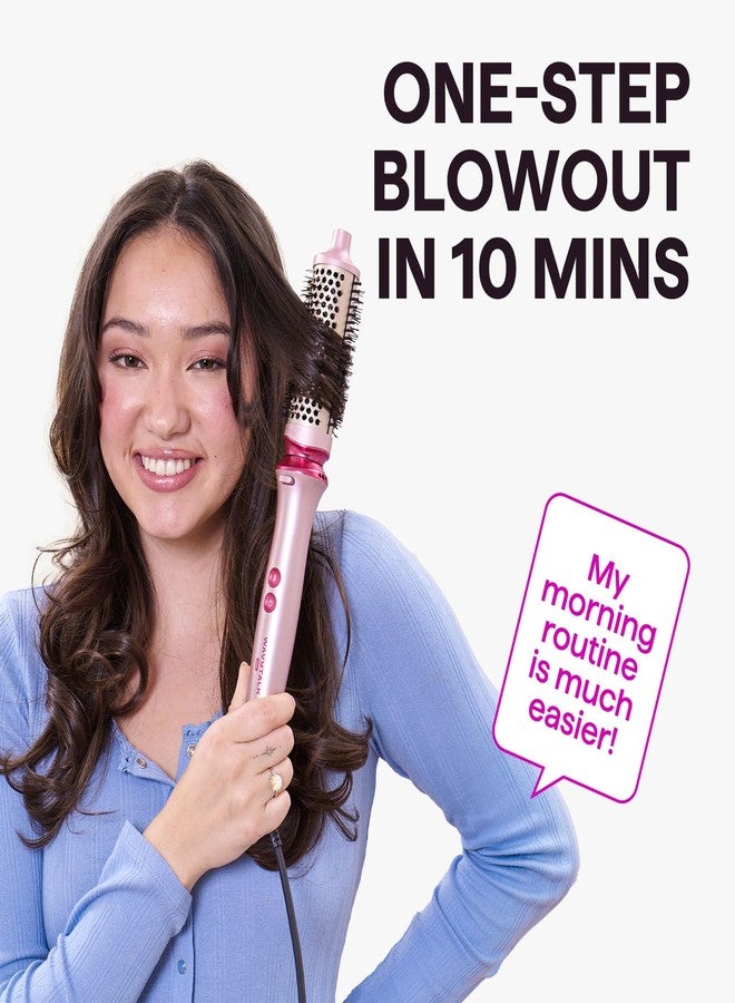 Wavytalk Heatwave Pro Ionic Thermal Brush Set, 3-Size Heated Round Brush for Short to Long Hair, Bilateral Negative Ions for Frizz-Free Shiny Blowout, Pink - Image 2